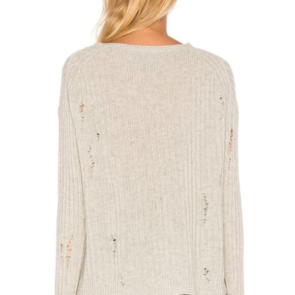 Nili Lotan Gray Cashmere Baxter Distressed Sweater Size XS - Picture 3 of 10